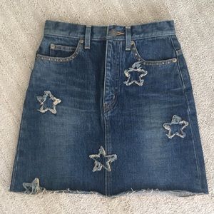 Saint Laurent denim mini skirt